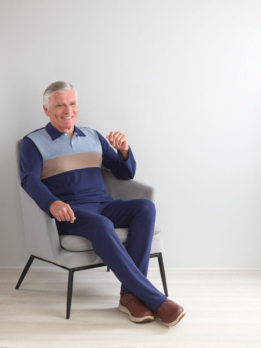 Men's Open Back Long Sleeve Polo & Open Back Pant Set - Clearance - Silverts 1