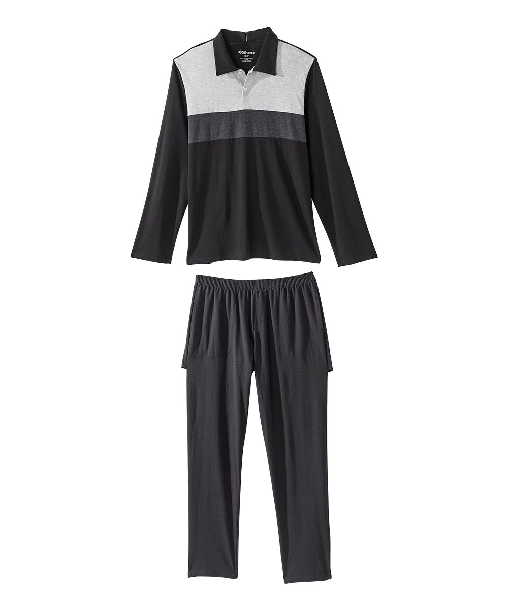 Men's Open Back Long Sleeve Polo & Open Back Pant Set - Clearance - Silverts 8