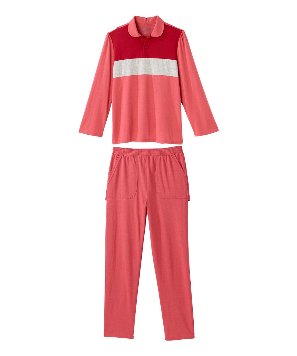 Women's Open Back Long Sleeve Polo & Open Back Pant Set - Silverts 2