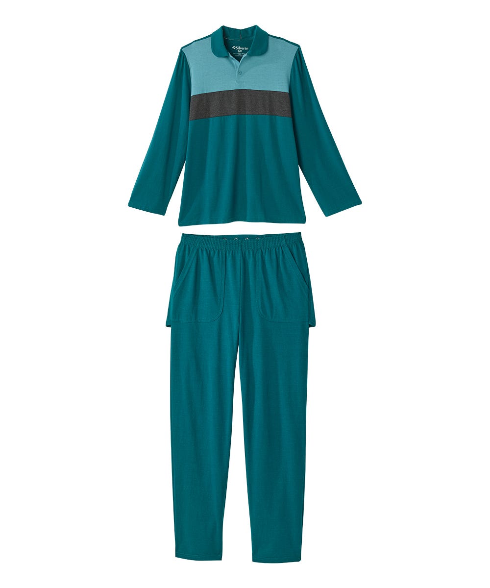 Women's Open Back Long Sleeve Polo & Open Back Pant Set - Silverts 8