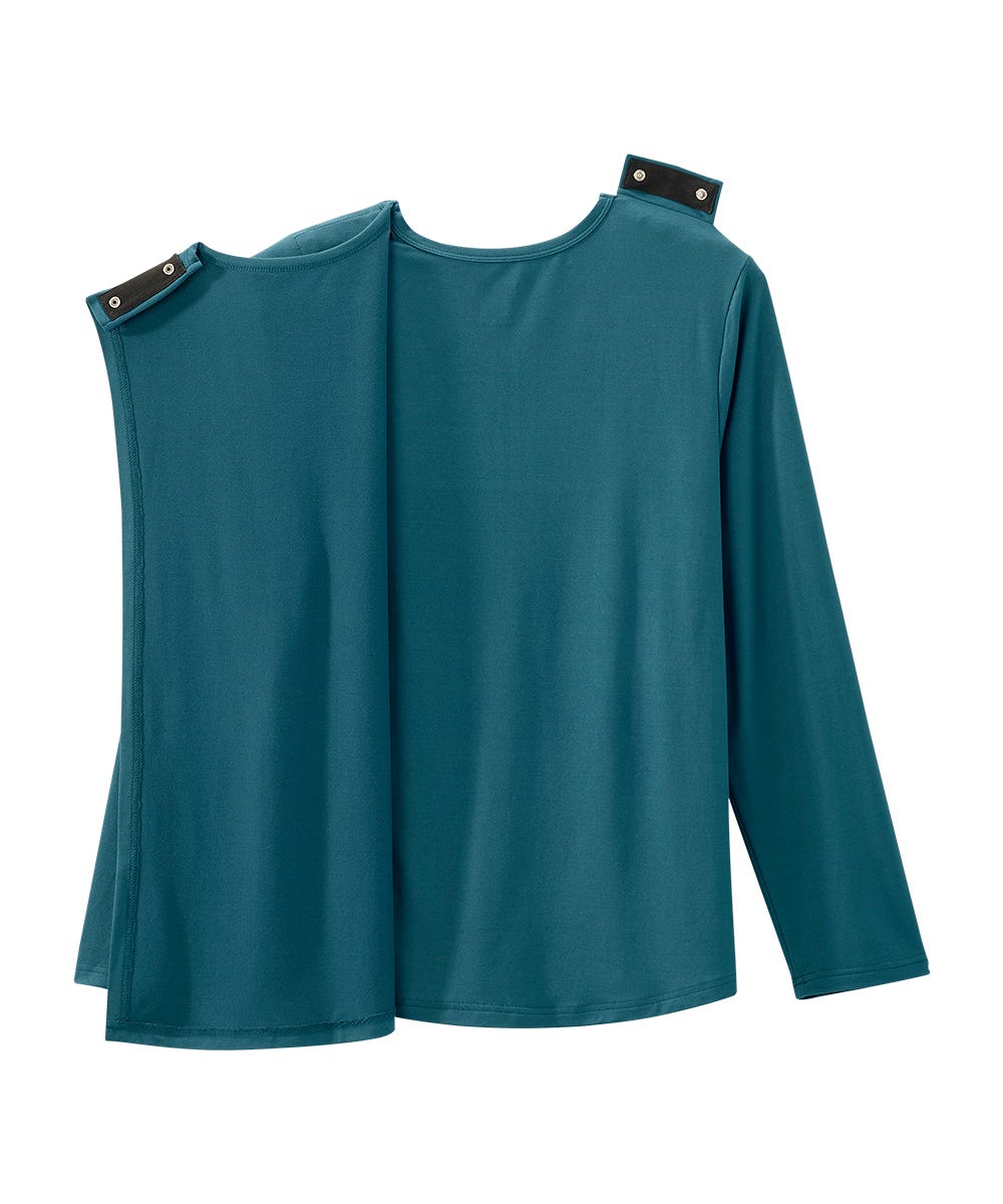Women's Open Back 3-Button Front Embroidery Top - Silverts 6