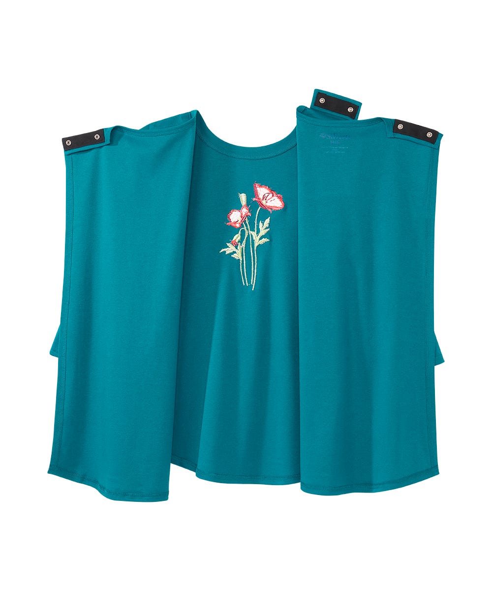 Women's Open Back Embroidered Flower Top - Silverts 7