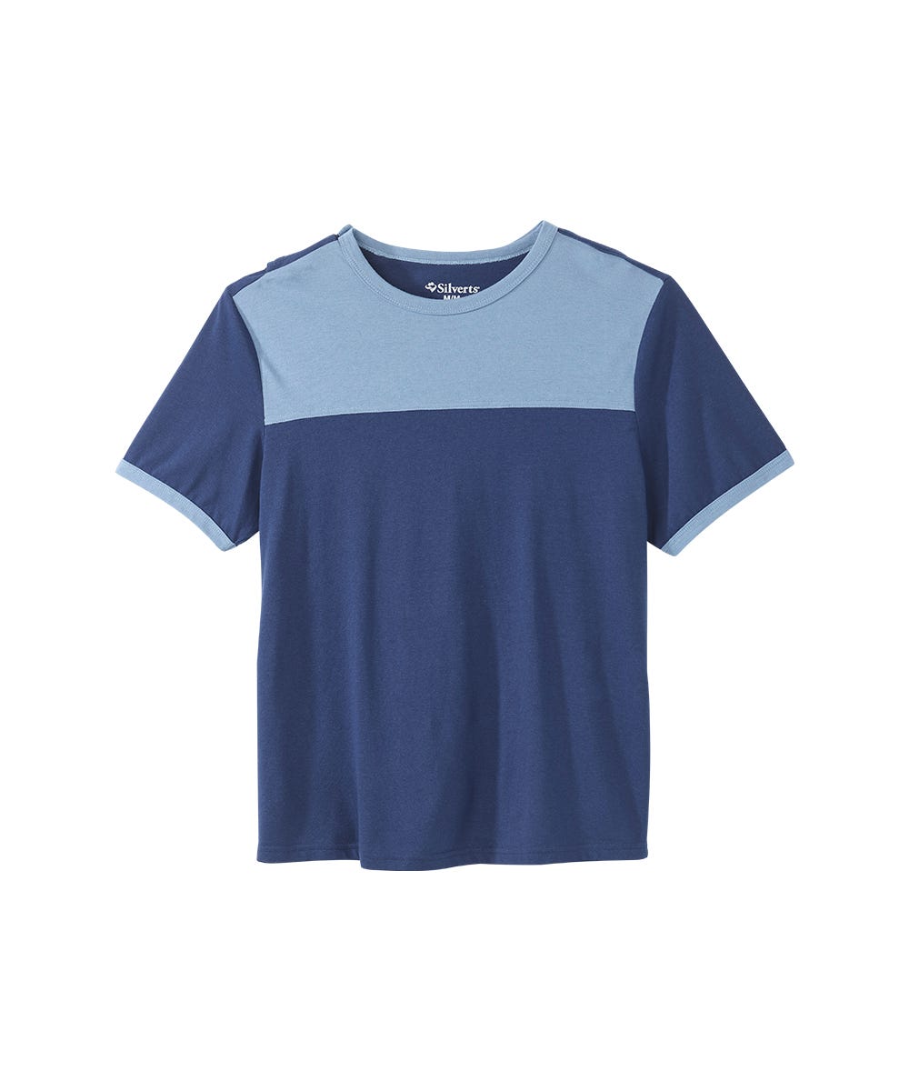 Men's Open Back Colorblock T-Shirt - Silverts 1