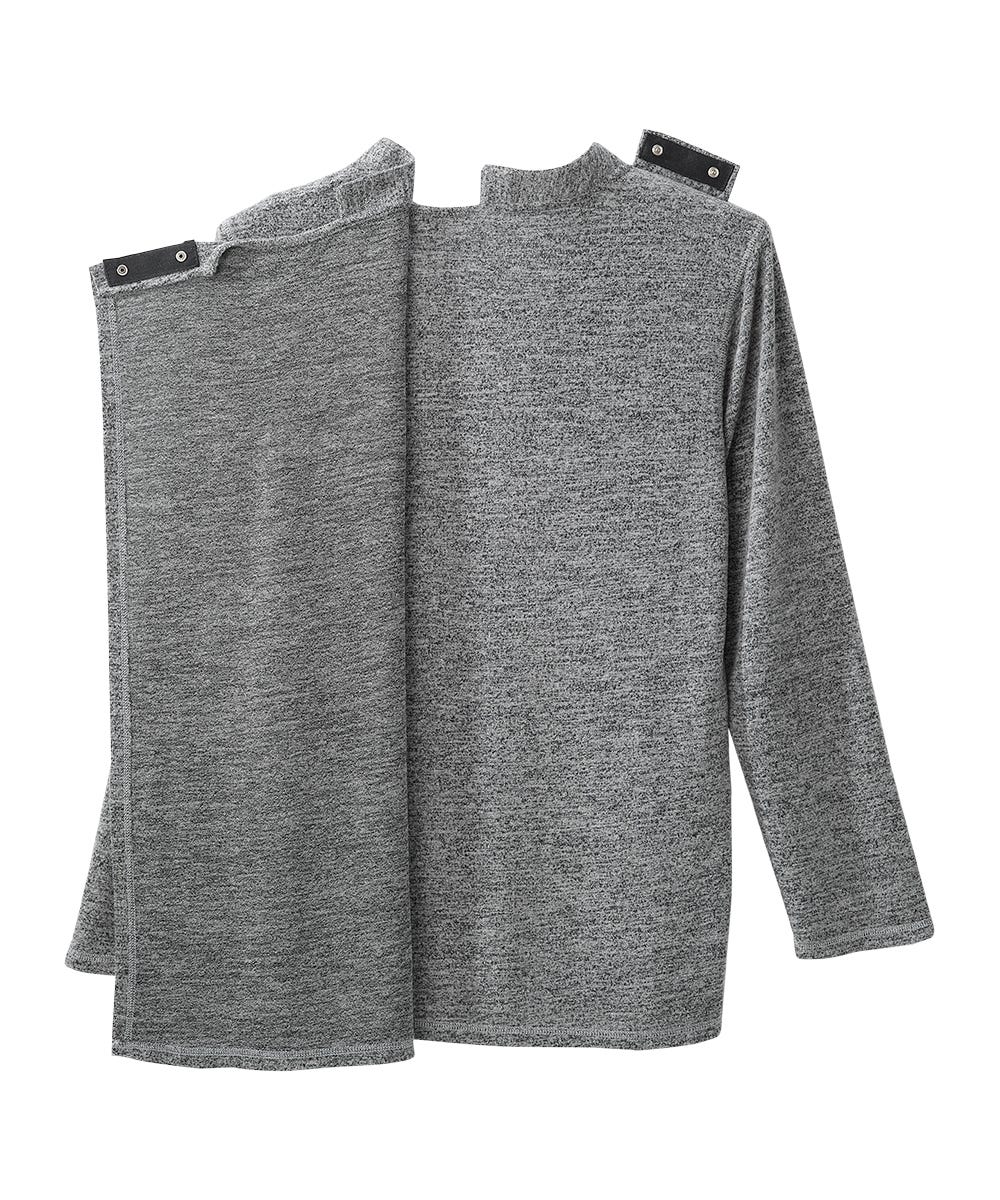 Men's Open Back Long Sleeve Henley Shirt - Silverts 14