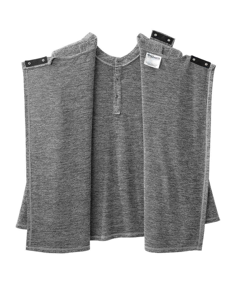 Men's Open Back Long Sleeve Henley Shirt - Silverts 3