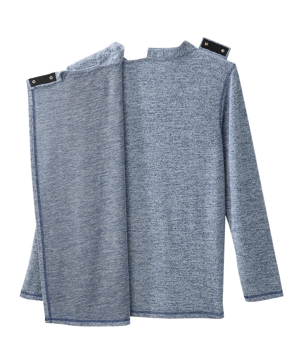 Men's Open Back Long Sleeve Henley Shirt - Silverts 6