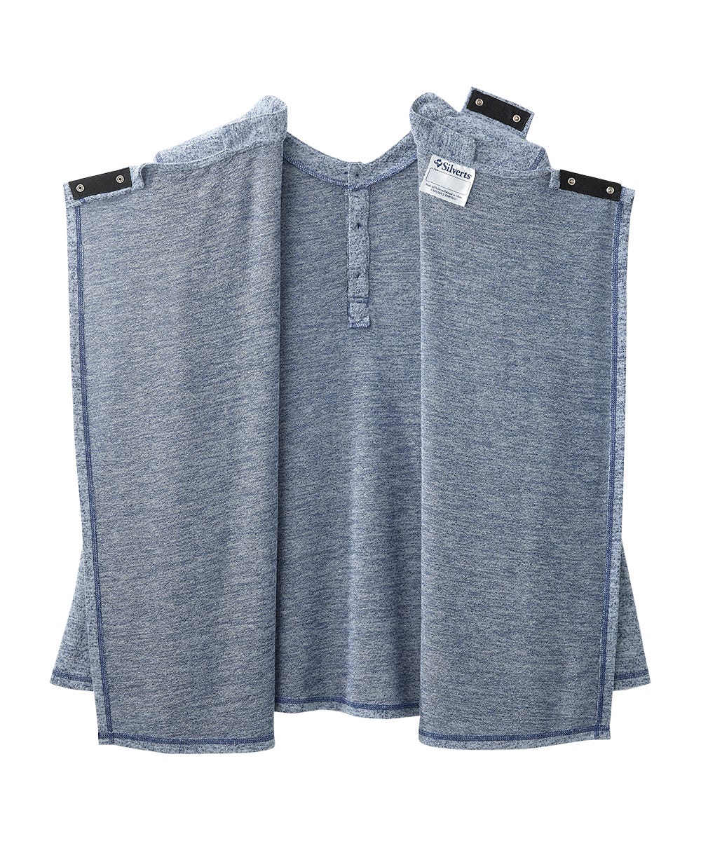 Men's Open Back Long Sleeve Henley Shirt - Silverts 7