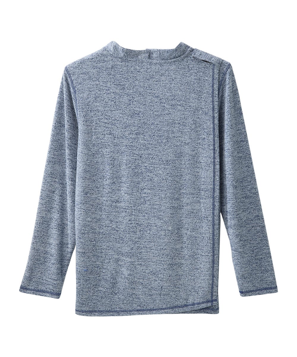 Men's Open Back Long Sleeve Henley Shirt - Silverts 12