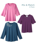 Women's Open Back Top Basics Bundle - 3 Styles - Silverts 1