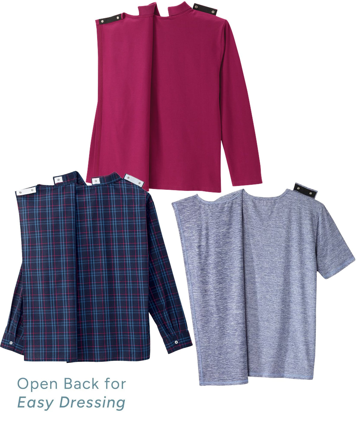 Men's Open Back Shirt Basics Bundle - 3 Styles - Silverts 2