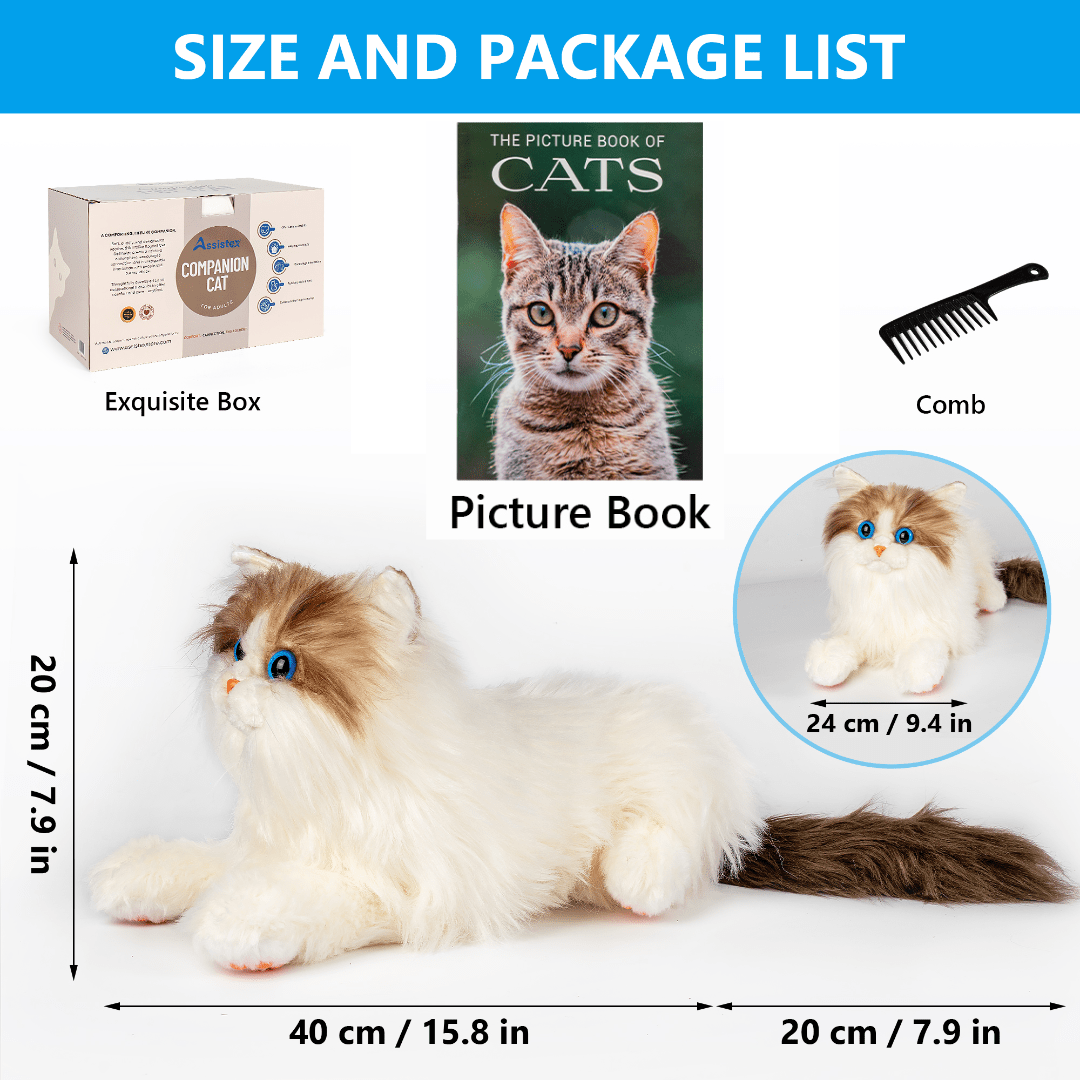 Assistex Therapy Cat Plush for Seniors with Dementia – Realistic Stuffed Animal Companion for Alzheimer’s, Memory Loss, Elderly Comfort – Soft, Calming, Lifelike Cat Toy - Silverts 2