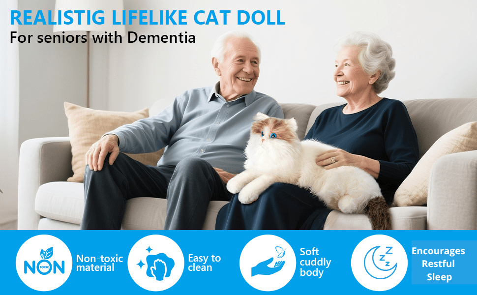 Assistex Therapy Cat Plush for Seniors with Dementia – Realistic Stuffed Animal Companion for Alzheimer’s, Memory Loss, Elderly Comfort – Soft, Calming, Lifelike Cat Toy - Silverts 4