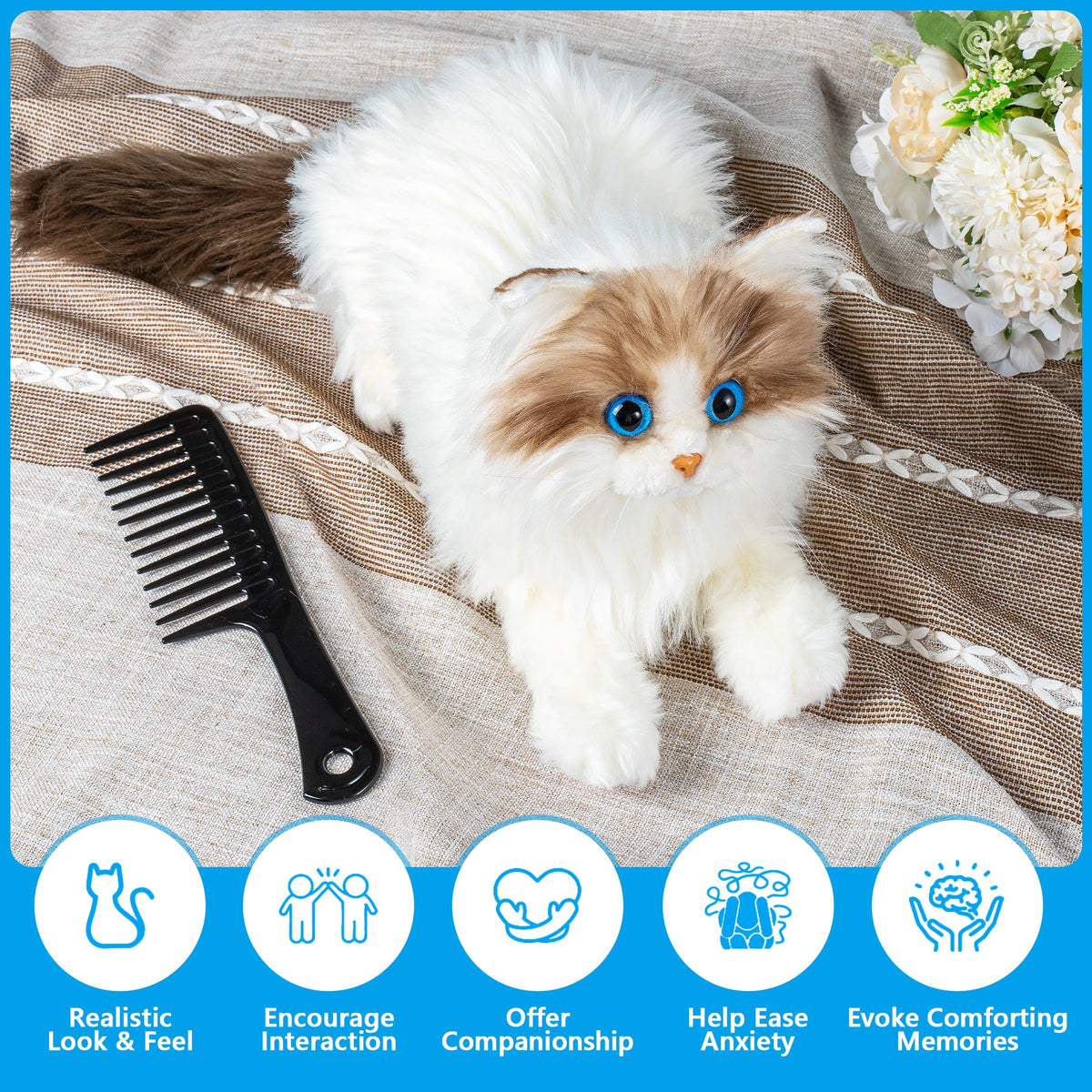 Assistex Therapy Cat Plush for Seniors with Dementia – Realistic Stuffed Animal Companion for Alzheimer’s, Memory Loss, Elderly Comfort – Soft, Calming, Lifelike Cat Toy - Silverts 6